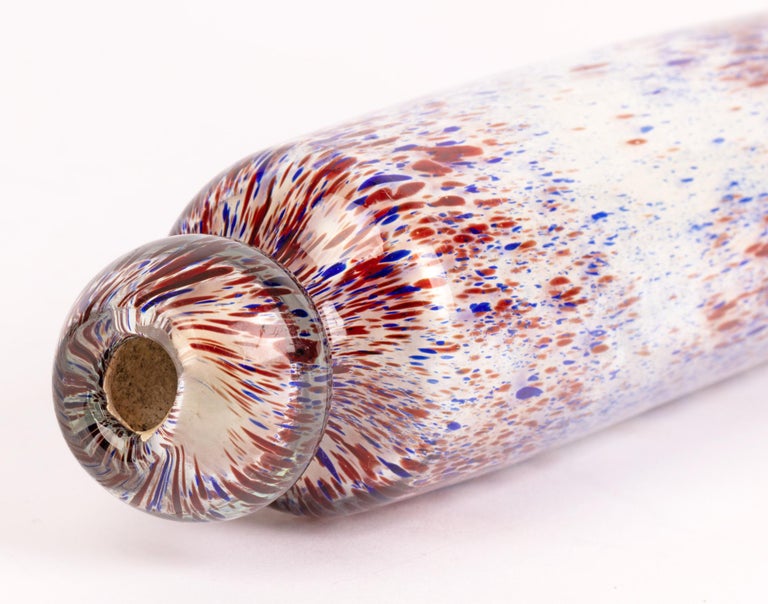 Nailsea HandBlown Antique Glass Rolling Pin with Colored Inclusions