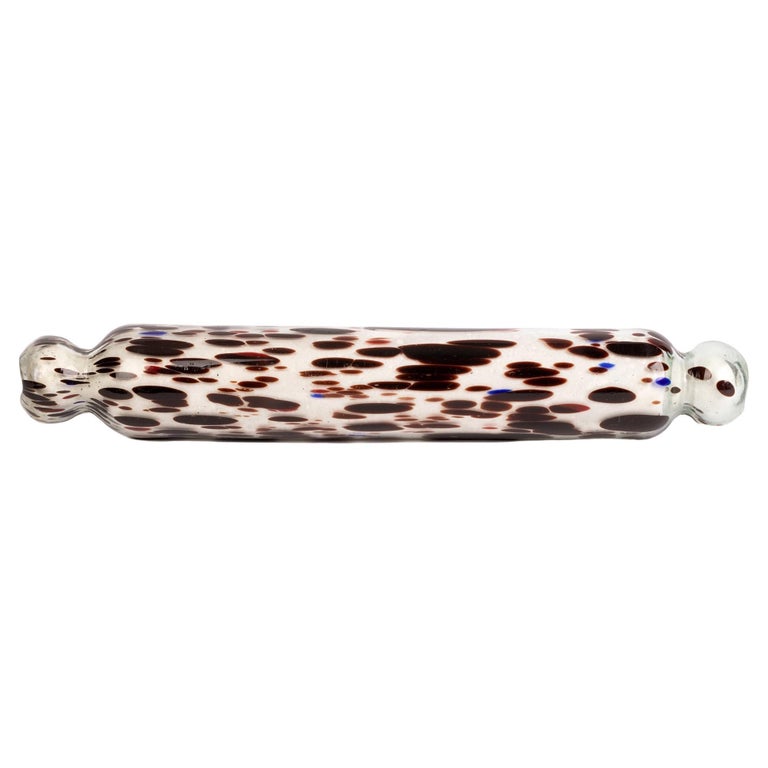 Nailsea HandBlown Antique Glass Rolling Pin with Coloured Inclusions