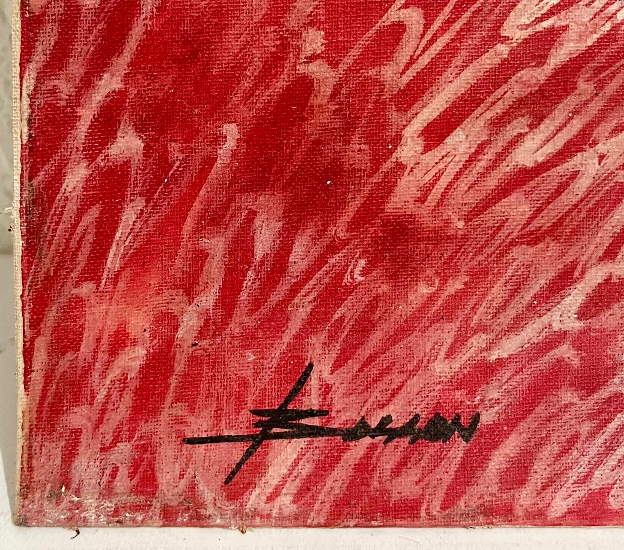 Iraqi Israeli Mod Abstract Oil Painting Naim Basson Modernist Art Dove of Peace 4