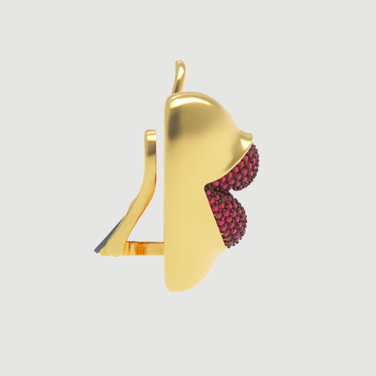 Introducing our stunning Apple Lips Earrings, a masterpiece of chic, feminine and surrealistic design. Inspired by Claude Lalanne's Pomme Bouche sculpture, these earrings are the perfect accessory to elevate any outfit.

Crafted in high-quality gold