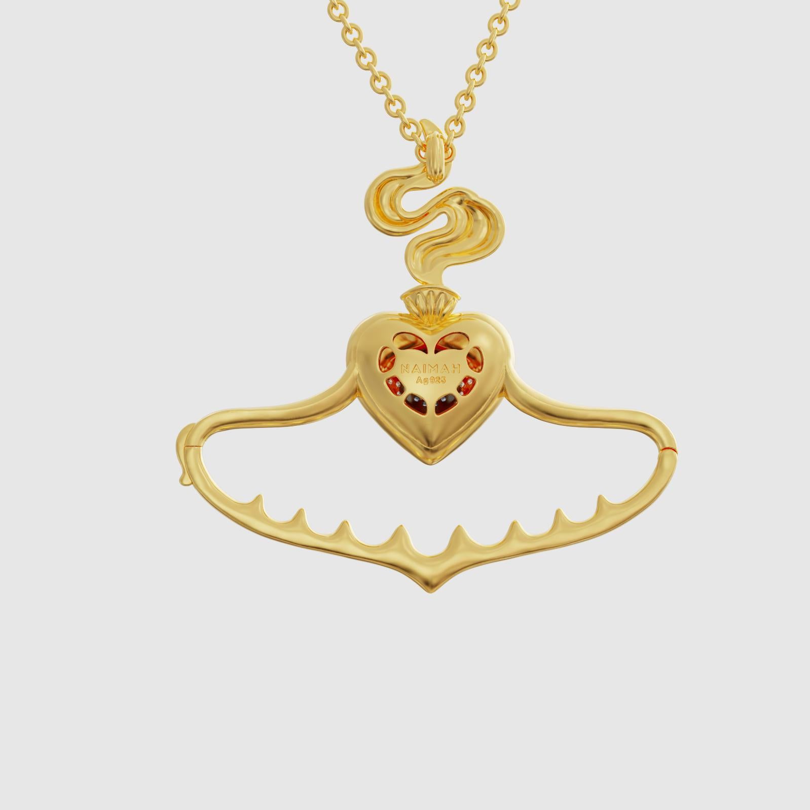 charm holder necklace gold
