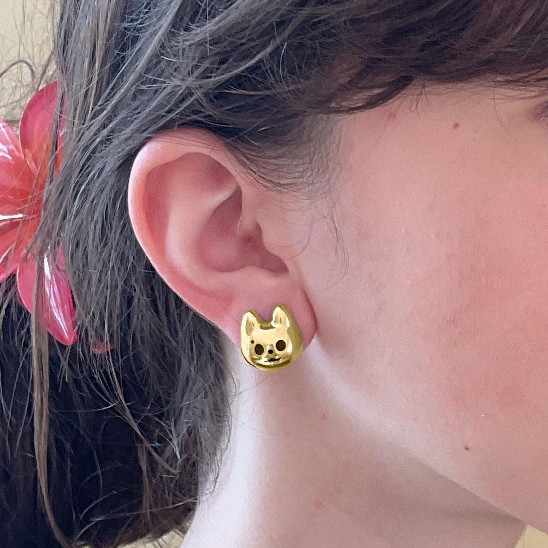 Femenino o masculino Pendiente Naimah Bugcat Oro Vermeil en venta