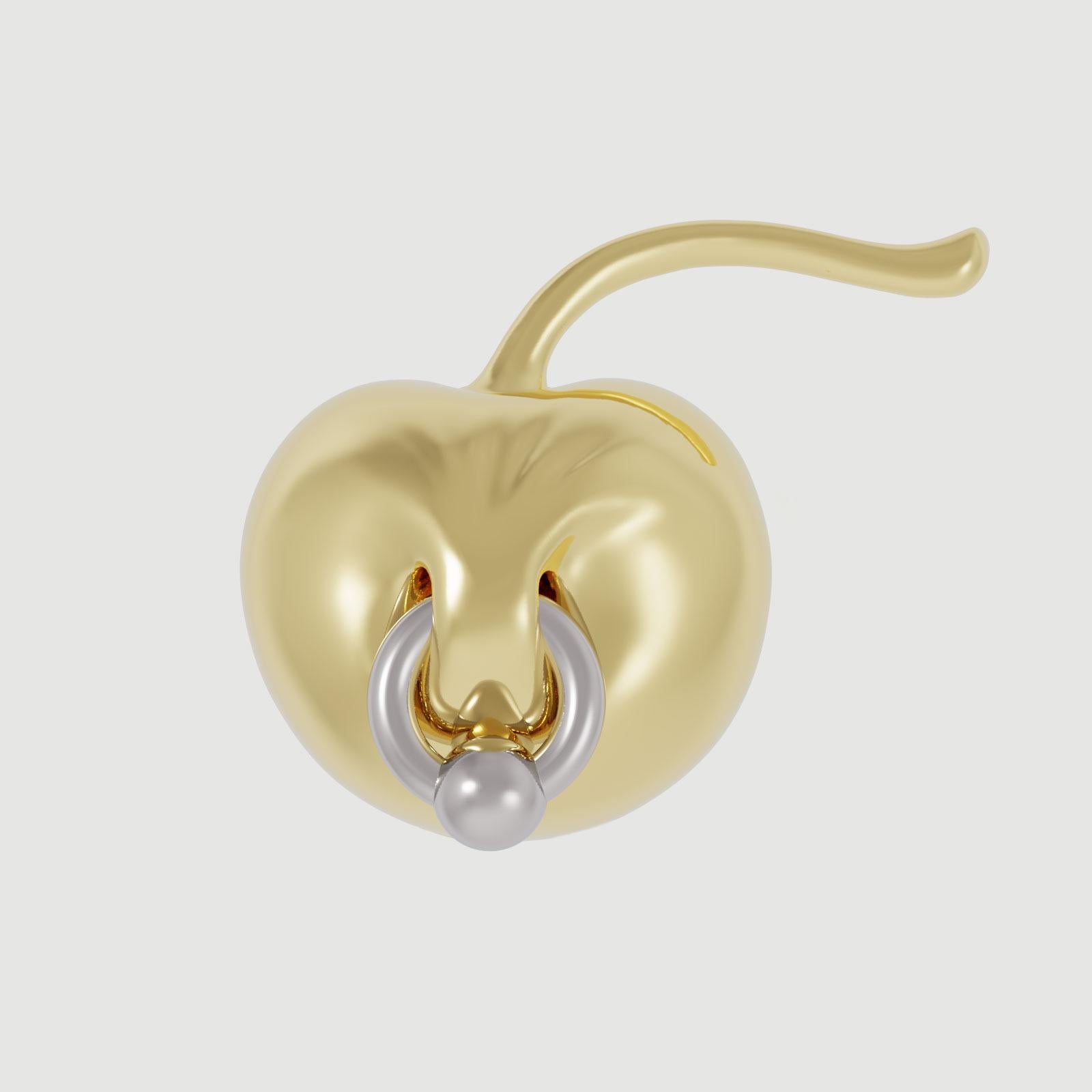 Pendiente Naimah Cereza Oro Vermeil Moderno en venta