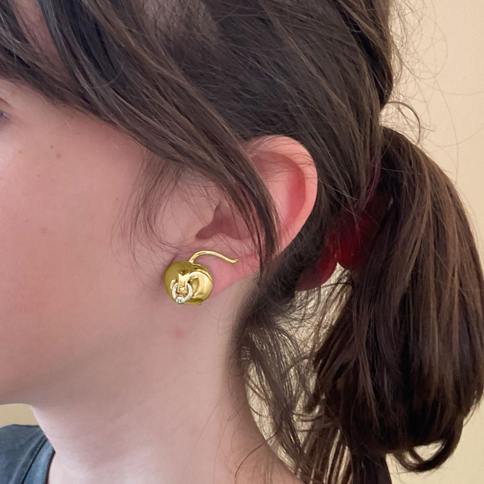Femenino o masculino Pendiente Naimah Cereza Oro Vermeil en venta
