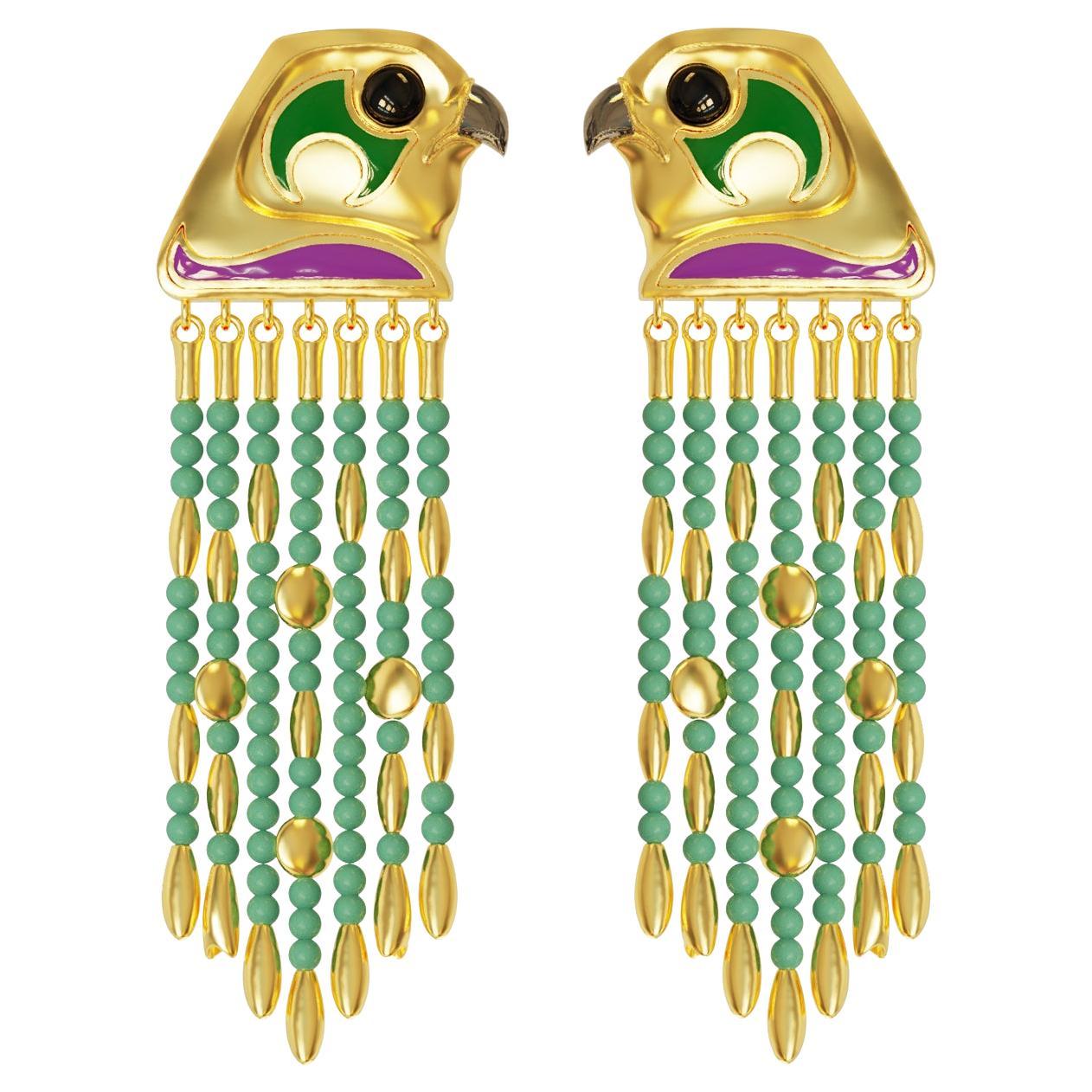 Orecchini a lobo di Naimah in stile Horus egiziano in vendita