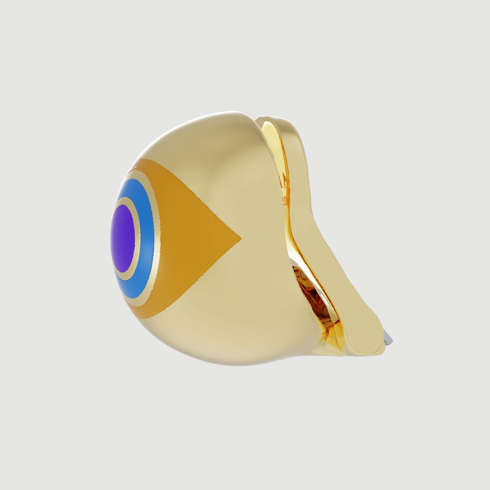Eleganza vigile

È un occhio accattivante quello che ti protegge, oppure stai semplicemente abbagliando tutti con il tuo stile?

Venduto come singolo
Argento 925, oro vermeil 18k e smalto
Dimensioni: 15 mm
A clip
Realizzato a mano a Istanbul
