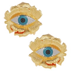 Naimah Evil Eye Blumen-Statement-Ohrringe