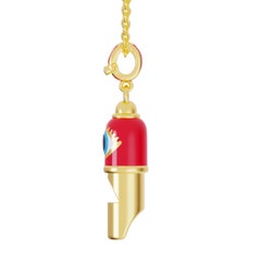 Naimah, collier pendentif Evil Eye Whistle en émail rouge