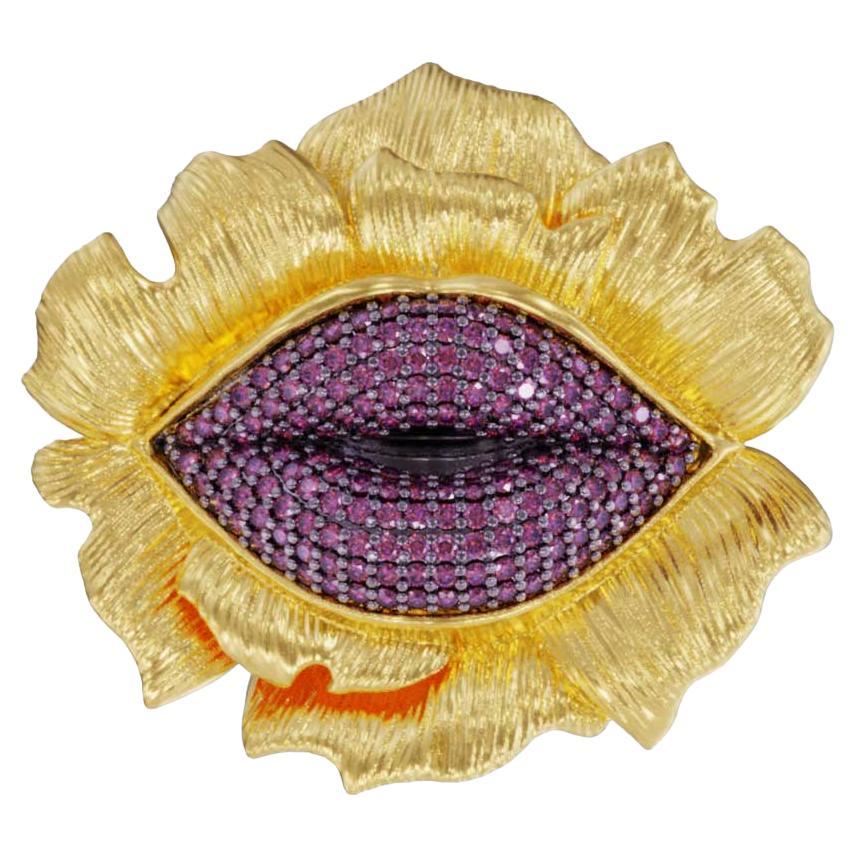 Naimah Flower Lips Brooch For Sale