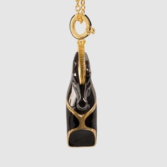 Naimah, Horse Whistle Pendant Necklace, Black Enamel