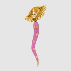 Naimah Italian Horn, Cornicello Evil Eye Earrings, Pink Enamel