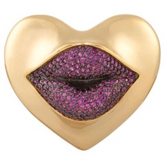 Naimah Love Lips Brooch, Ruby