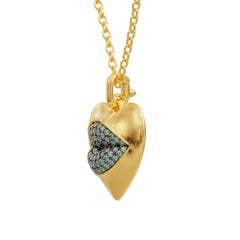 Naimah Love Lips Mini Statement Necklace, Aqua
