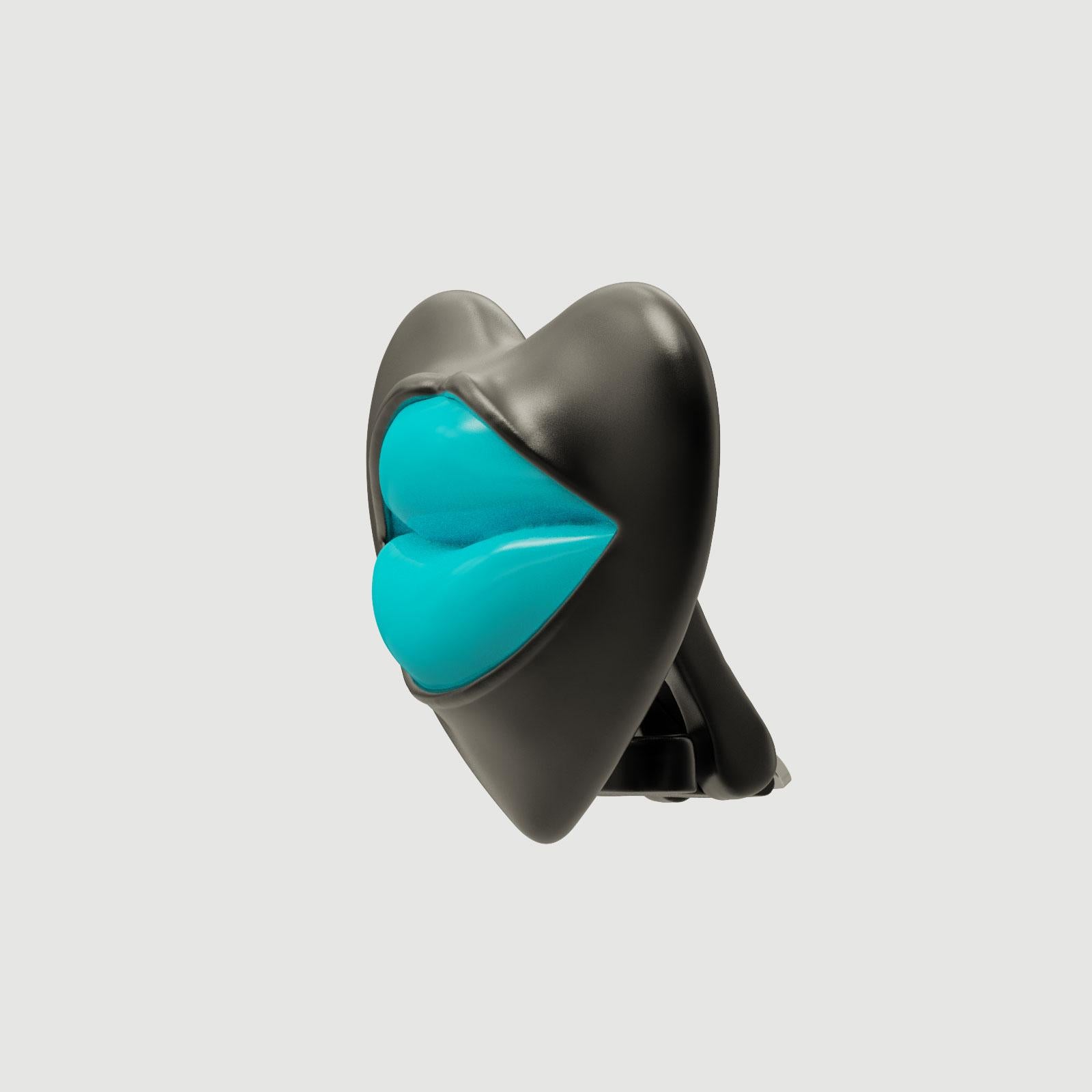 Pendiente sencillo Naimah Love Lips Rouge, Azul Moderno en venta