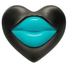 Naimah Love Lips Rouge Einzel-Ohrring, blau