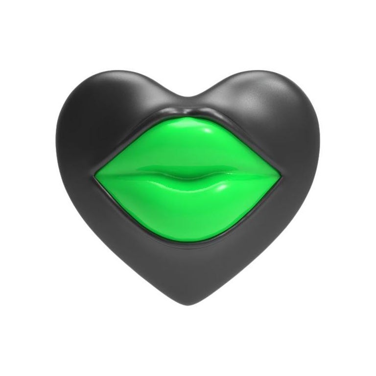 Pendiente Sencillo Naimah Love Lips Rouge, Verde Neón