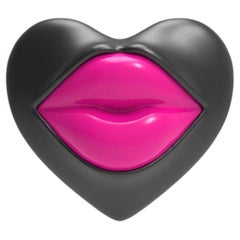 Naimah Liebes Lippenstift-Ohrring, rot, Neonrosa