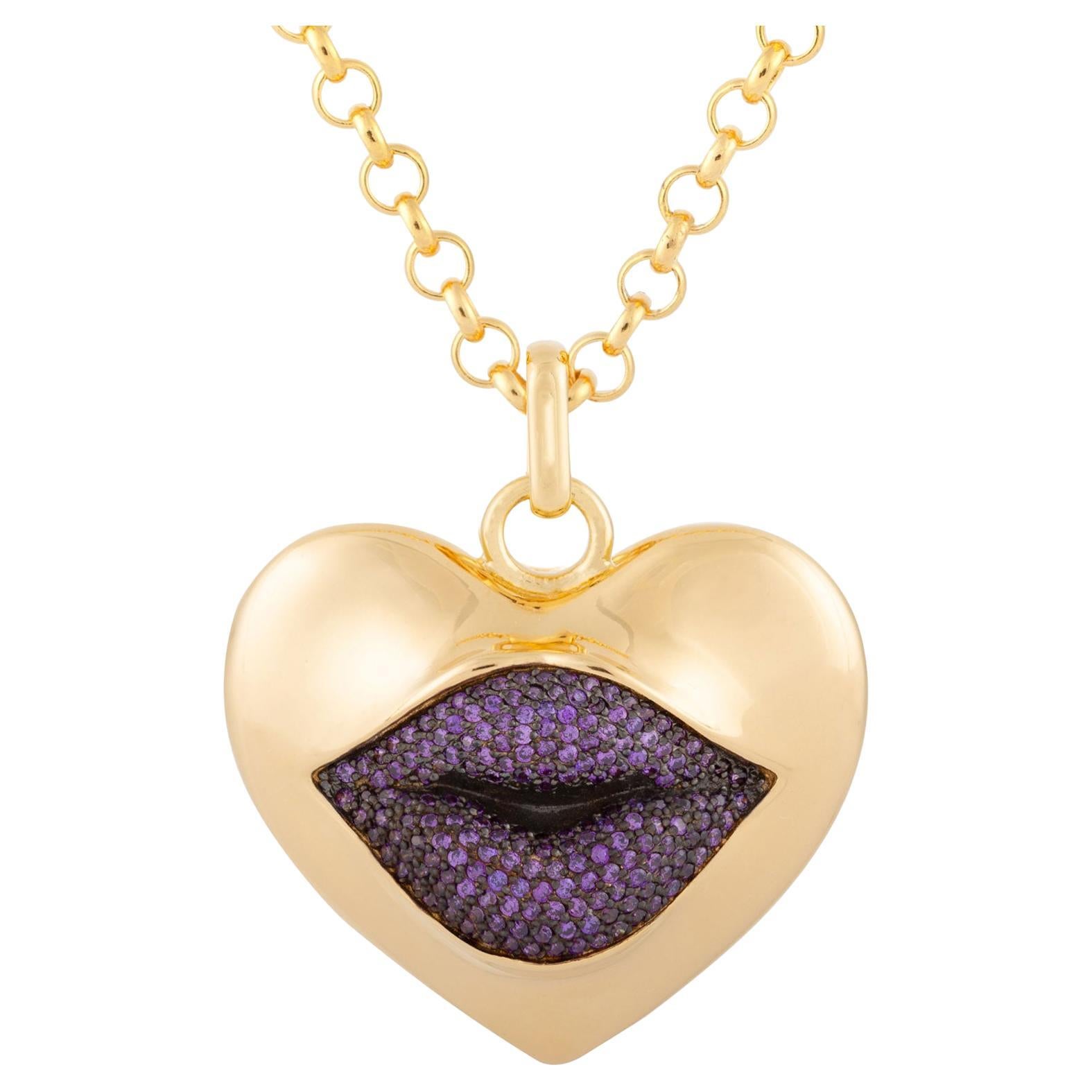 Collana di Naimah Love Lips, Viola in vendita