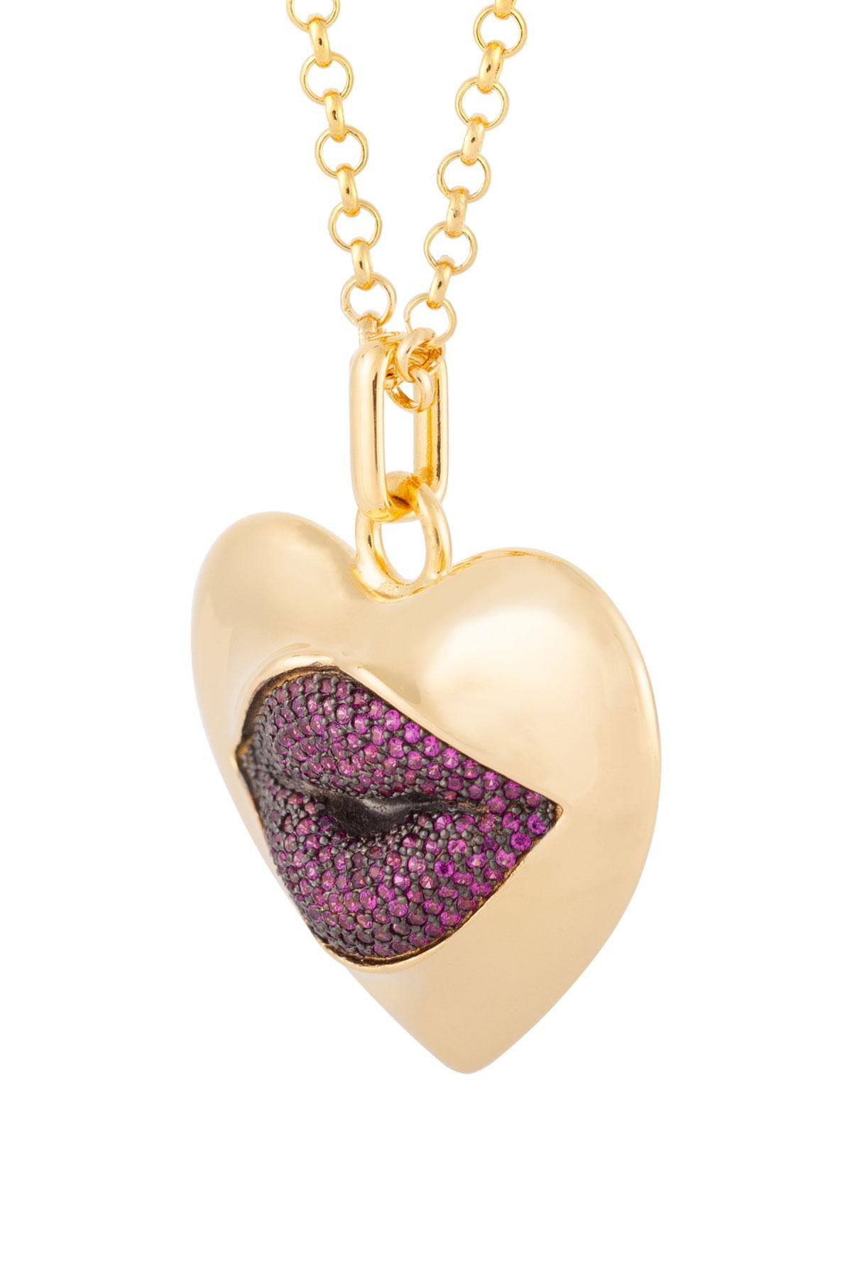 Our pendant necklace is made with high-quality gold vermeil, ensuring it is durable and long-lasting. The heart shape design symbolizes love , making it a thoughtful gift for someone special or a perfect treat for yourself. 

With its super sexy,