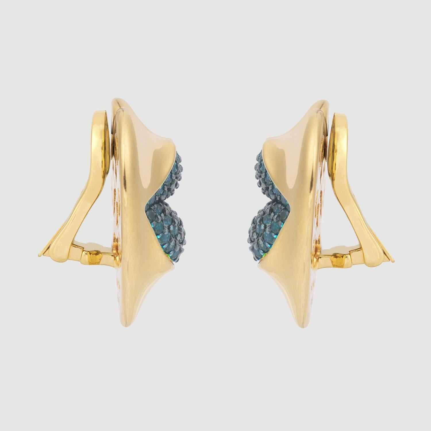 Love starts with the heart and lasts on the lips. These might be the sexiest earrings ever! Our sexy gold statement heart earrings with Aquamarine kisses. Shine your love on!

Composition: Sterling Silver, 18k gold vermeil and Rhodium plated.
Color:
