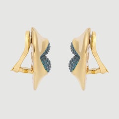 Naimah Mini Love Lips Earrings, Aquamarine