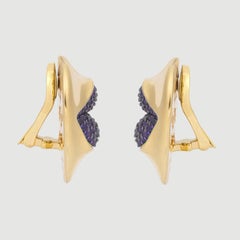 Naimah Mini Love Lips Earrings, Purple