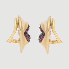 Naimah Mini Love Lips Earrings, Ruby