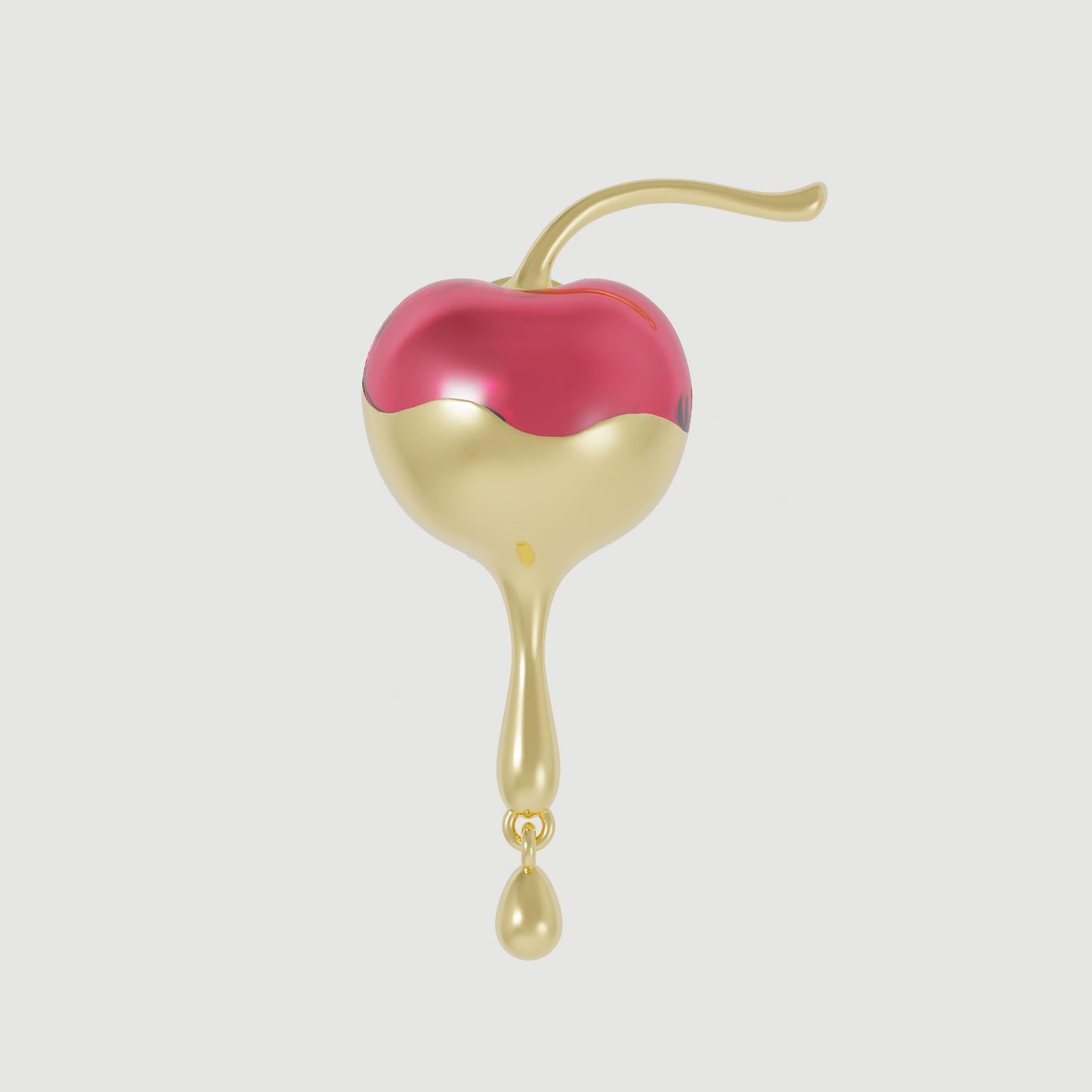 A Touch of Surreal Elegance

Contemporary chic meets surreal elegance. Inspired by Hajime Sorayama's art, these earrings flaunt a striking cherry design with vibrant red enamel and a delicate drop detail, blending organic forms with metallic allure