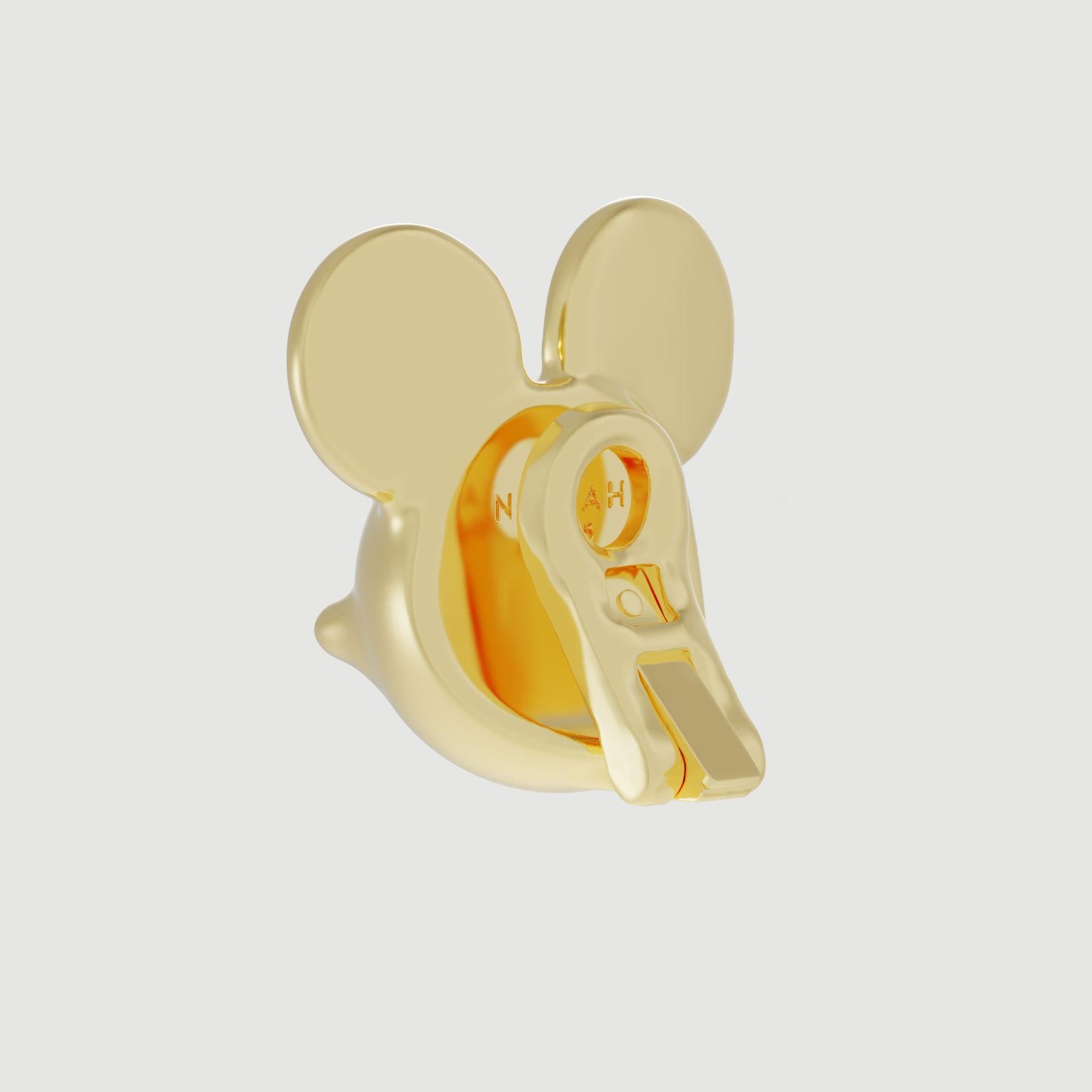 Pendiente Ratón Naimah Oro Vermeil Moderno en venta