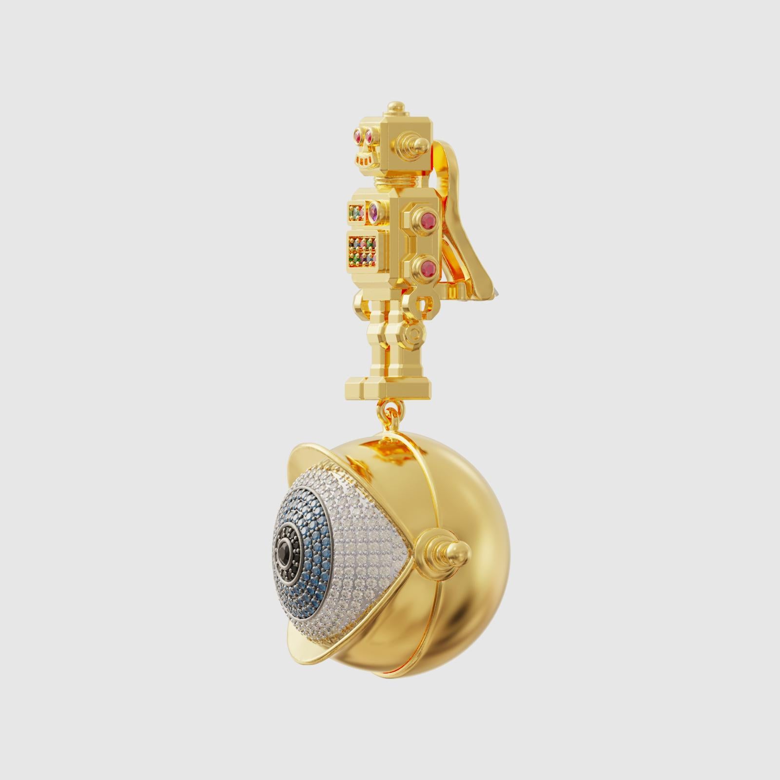 The evil eye bead has timeless protection. And every soul needs it. A robot designed in vintage style displays your special taste, while the evil eye bead continues a tradition dating back thousands of years.

With this piece that will add