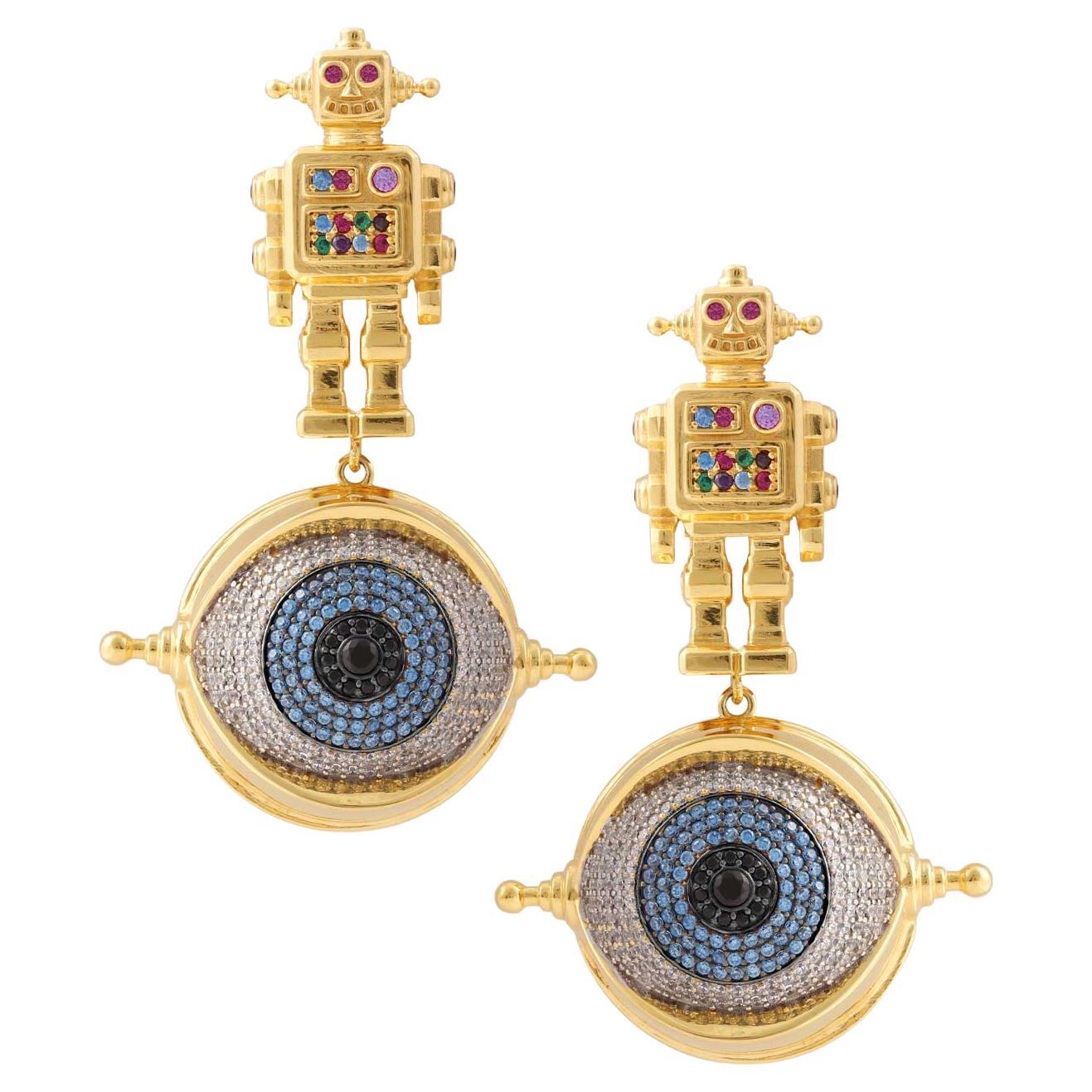 Naimah Mr. Robot Statement Evil Eye Ohrringe im Angebot