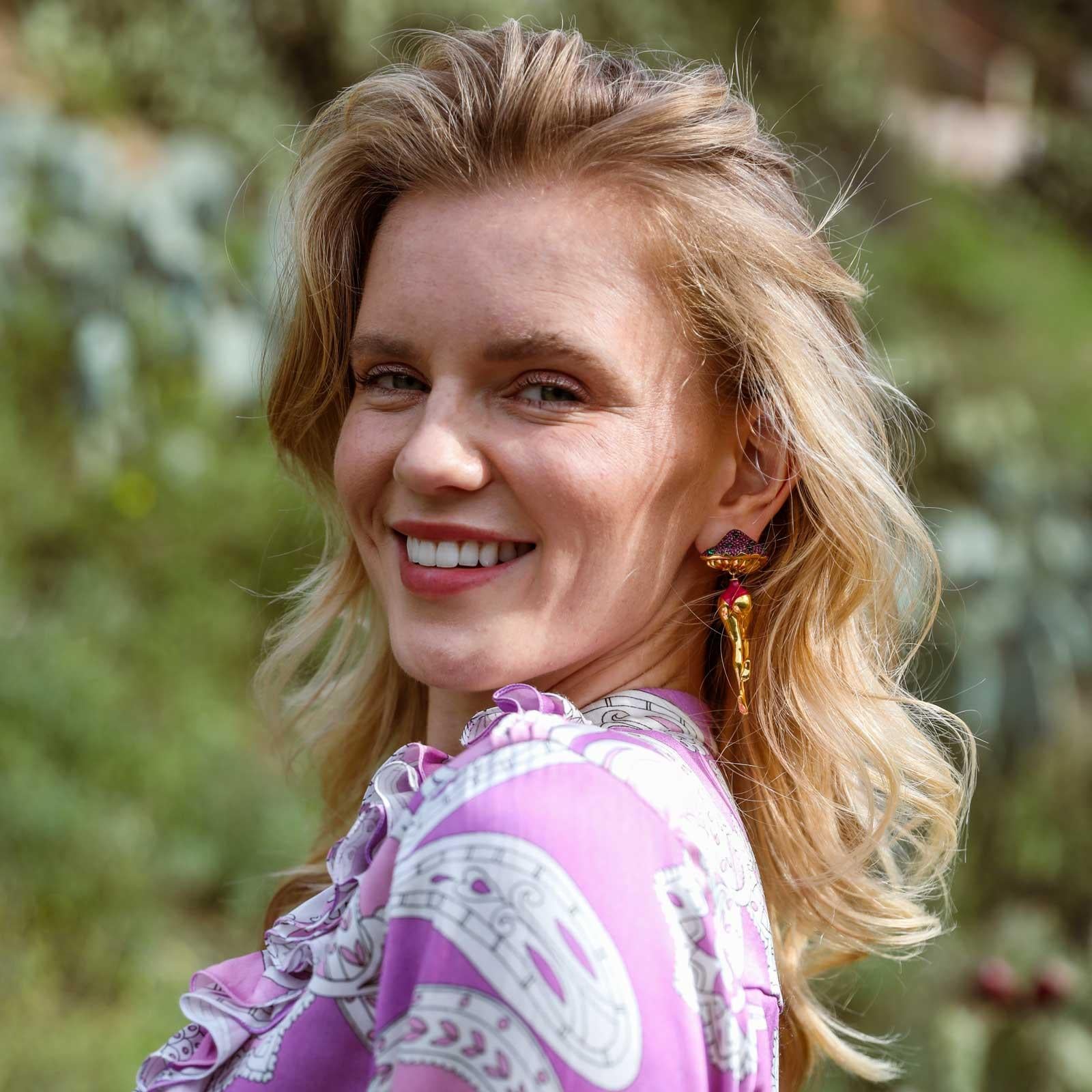 Naimah Mushroom Girl Earrings In New Condition For Sale In Istanbul, 34