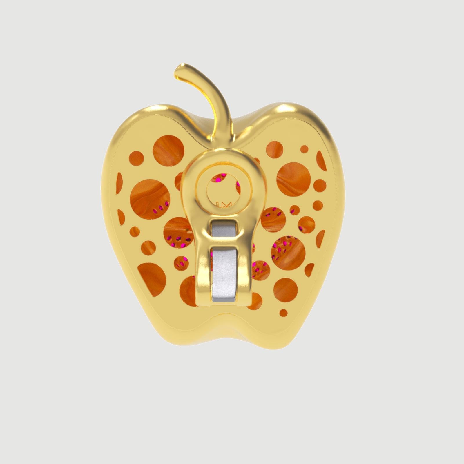 Brilliant Cut Naimah Pomme Bouche Apple Lips Earrings For Sale
