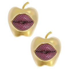 Naimah Pomme Bouche Apfel Lips Ohrringe