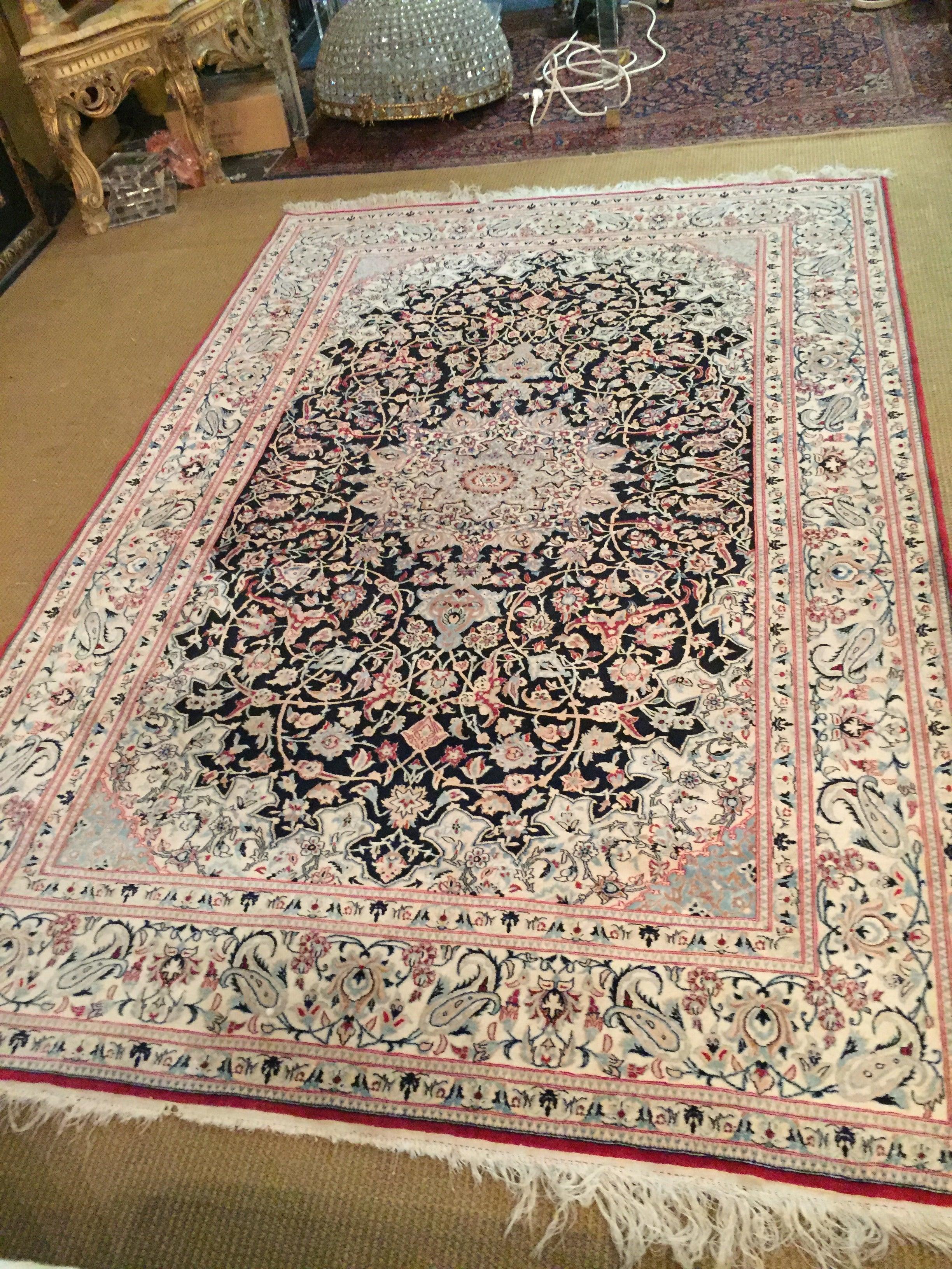 Nain Carpet Cork Wool with Silk Very Fine Knotted  For Sale 4