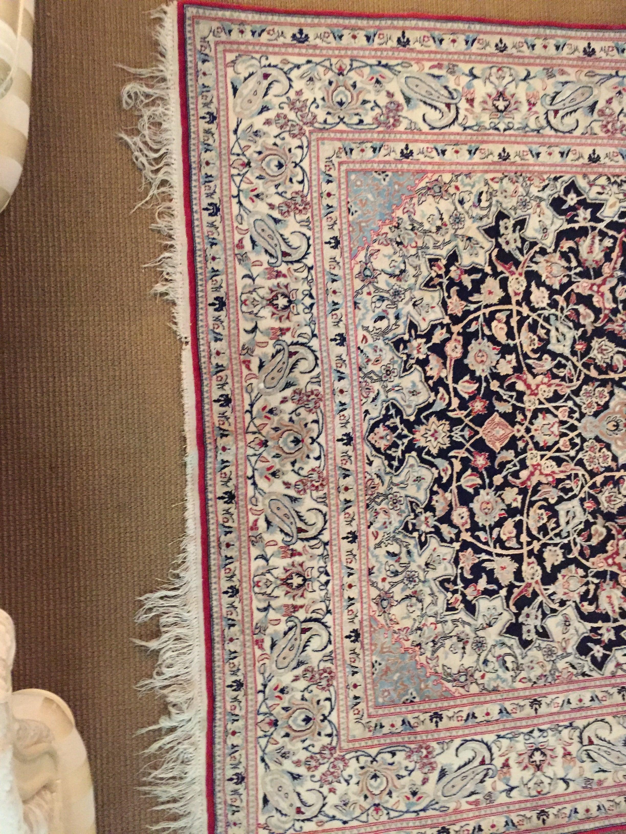 Nain-Teppich aus Korkwolle mit Seide, sehr fein geknüpft (Islamisch) im Angebot