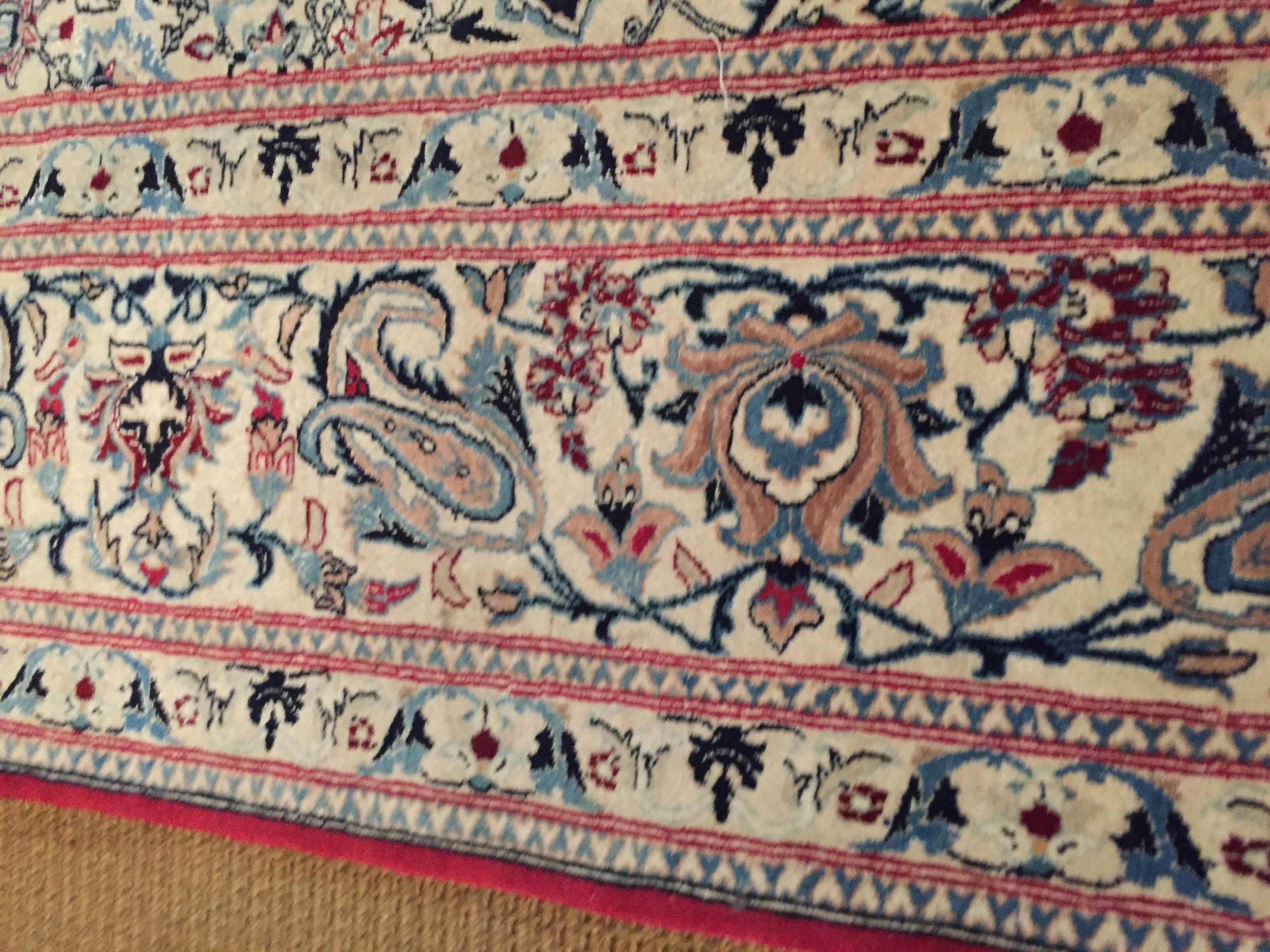 Nain-Teppich aus Korkwolle mit Seide, sehr fein geknüpft (Wolle) im Angebot
