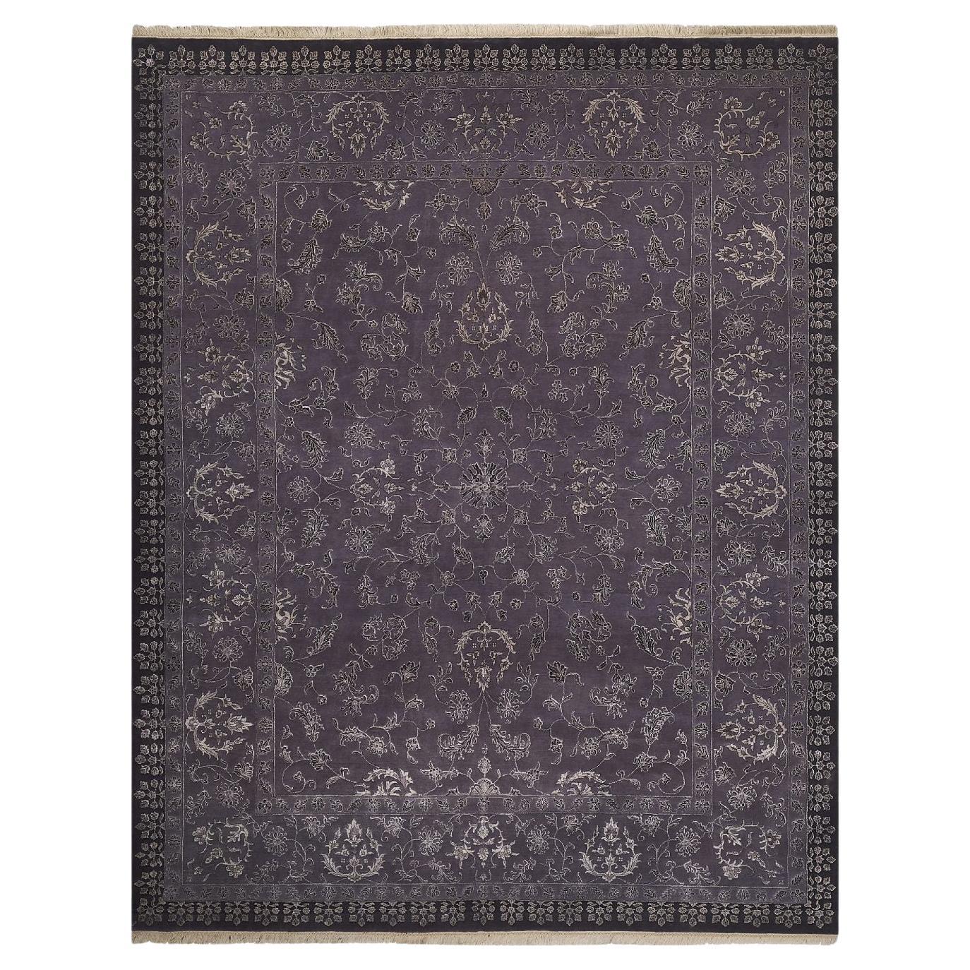 NAIN Oriental Style Rug in Fine Silk For Sale