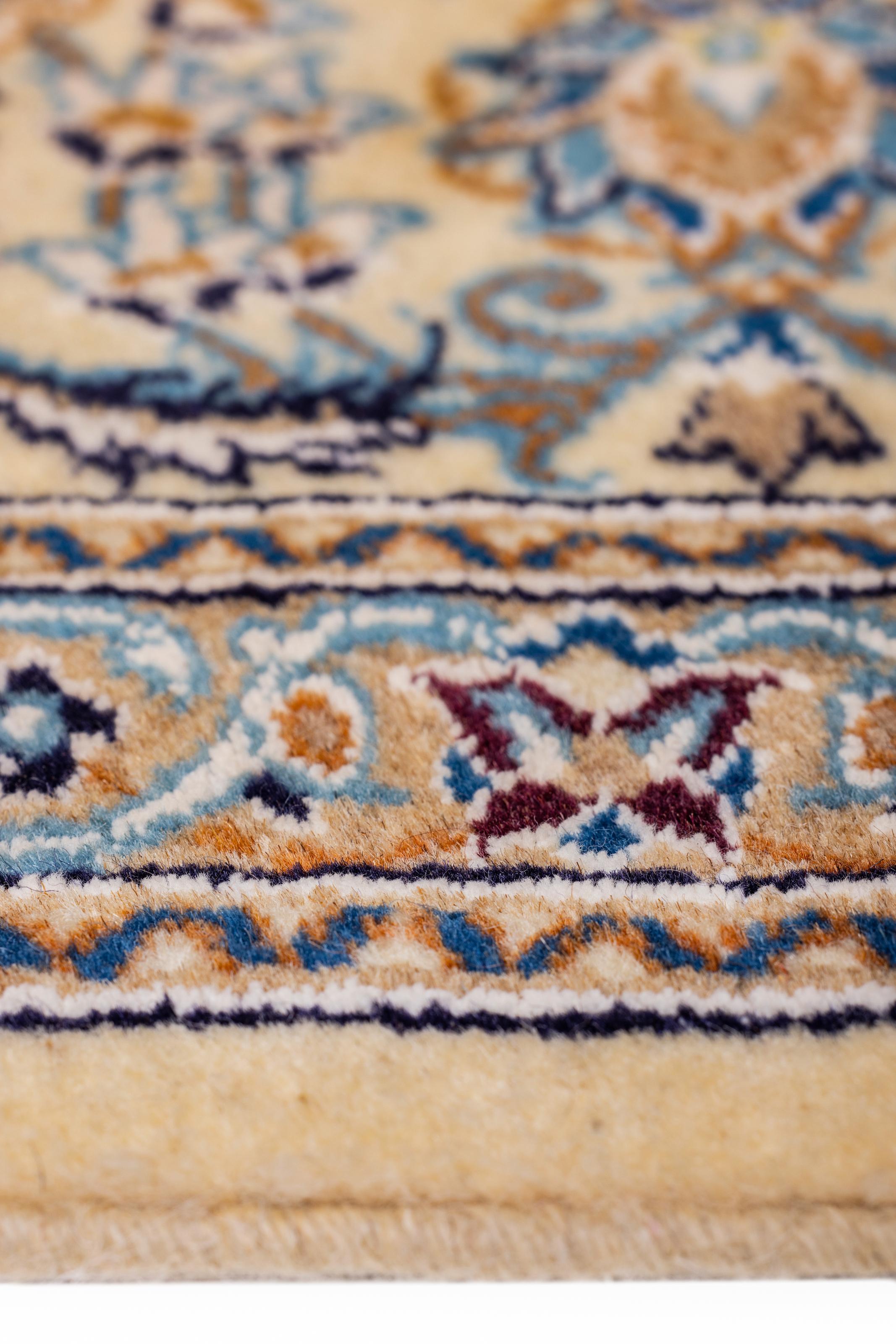 Nain, Persian Area Rug Floral Navy - 9' 6