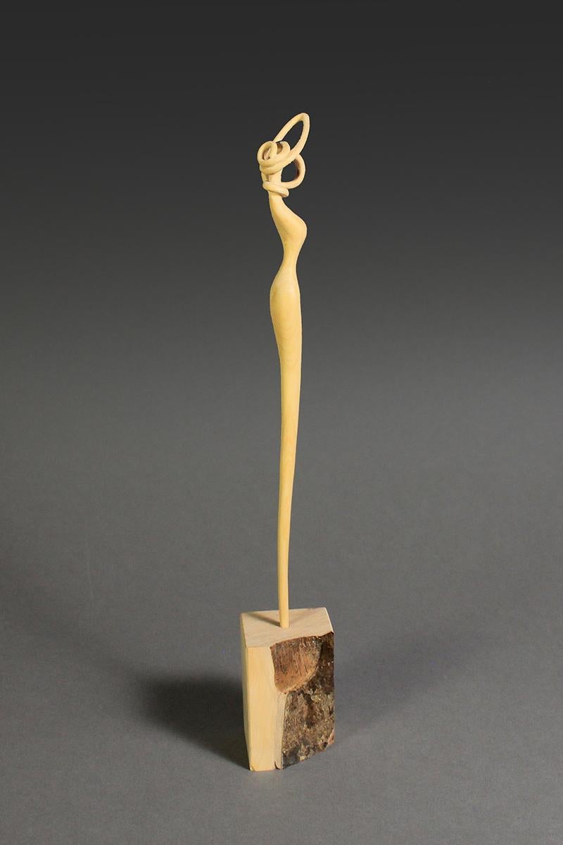 Figure II, Sculpture, Boxwood, Original, One of a Kind 1