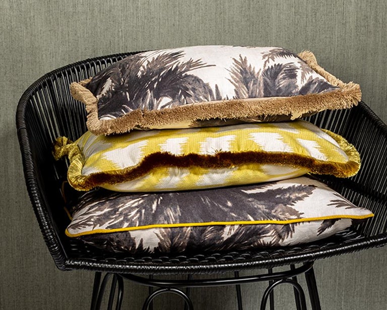 Nairobi Sable African Ethnic Inspired Geometric Black and Beige Pillow