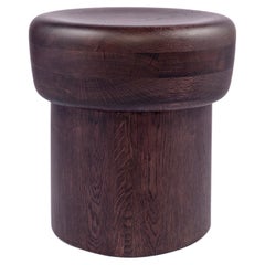 Tabouret Nairobi - Taille L, artisanat en bois massif avec design audacieux et sculptural