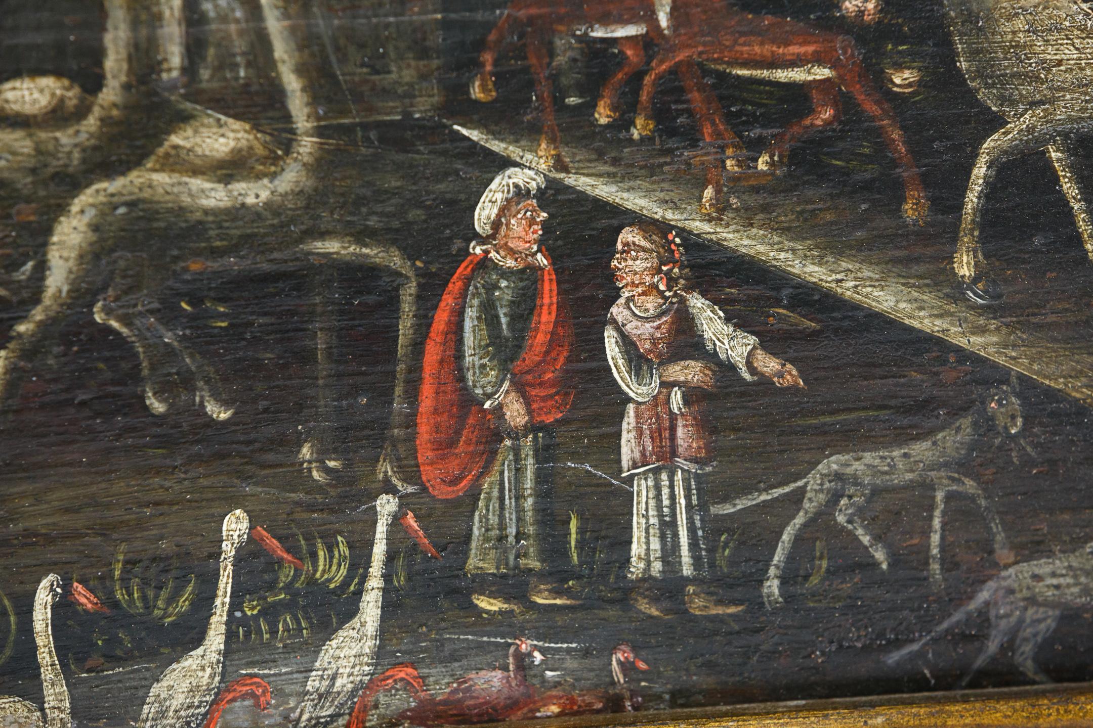 Naïve 19th Century Oil on Panel of Noahs Ark For Sale 6