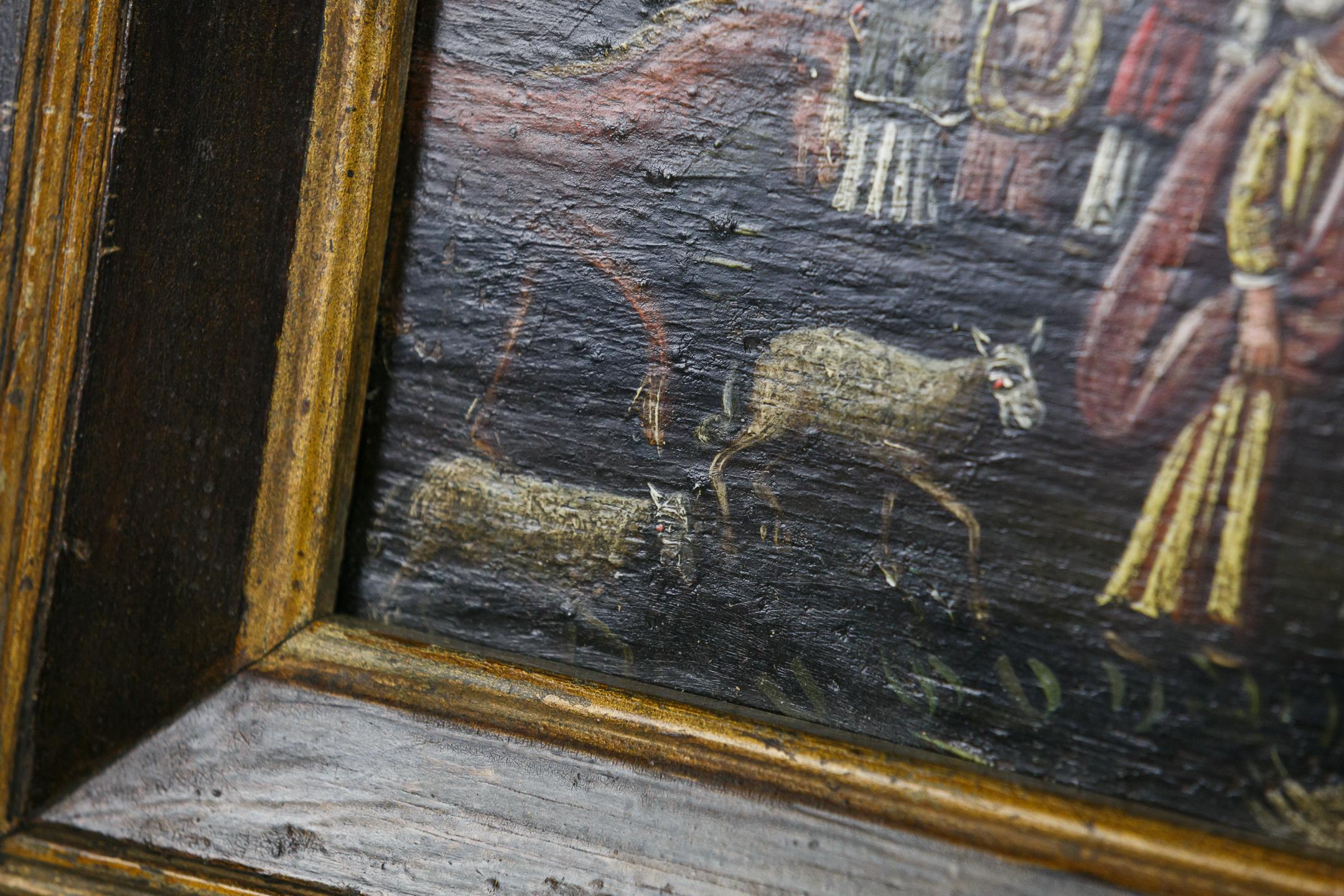 Naïve 19th Century Oil on Panel of Noahs Ark For Sale 8
