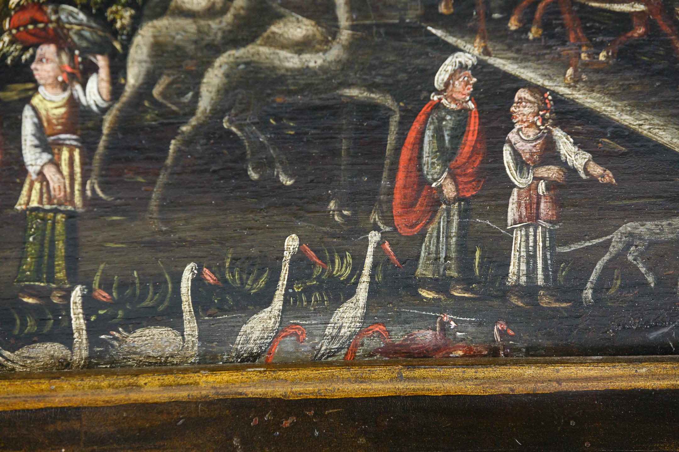 Naïve 19th Century Oil on Panel of Noahs Ark For Sale 4