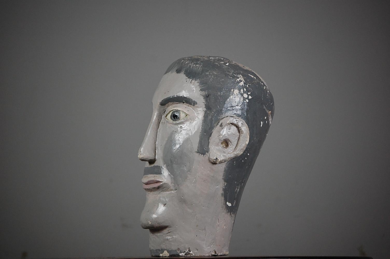 French Naive 20th Century Mannequin Head