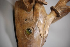 Naive Carved Deer Trophy Head