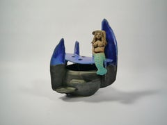 Naive Ceramic Mermaid Sculpture / Vase by Rein Follestad, Norway, 1990s
