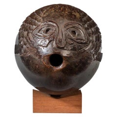 Antique Naïve Coconut Shell “Bugbear” Powder Flask Carved as a Fish