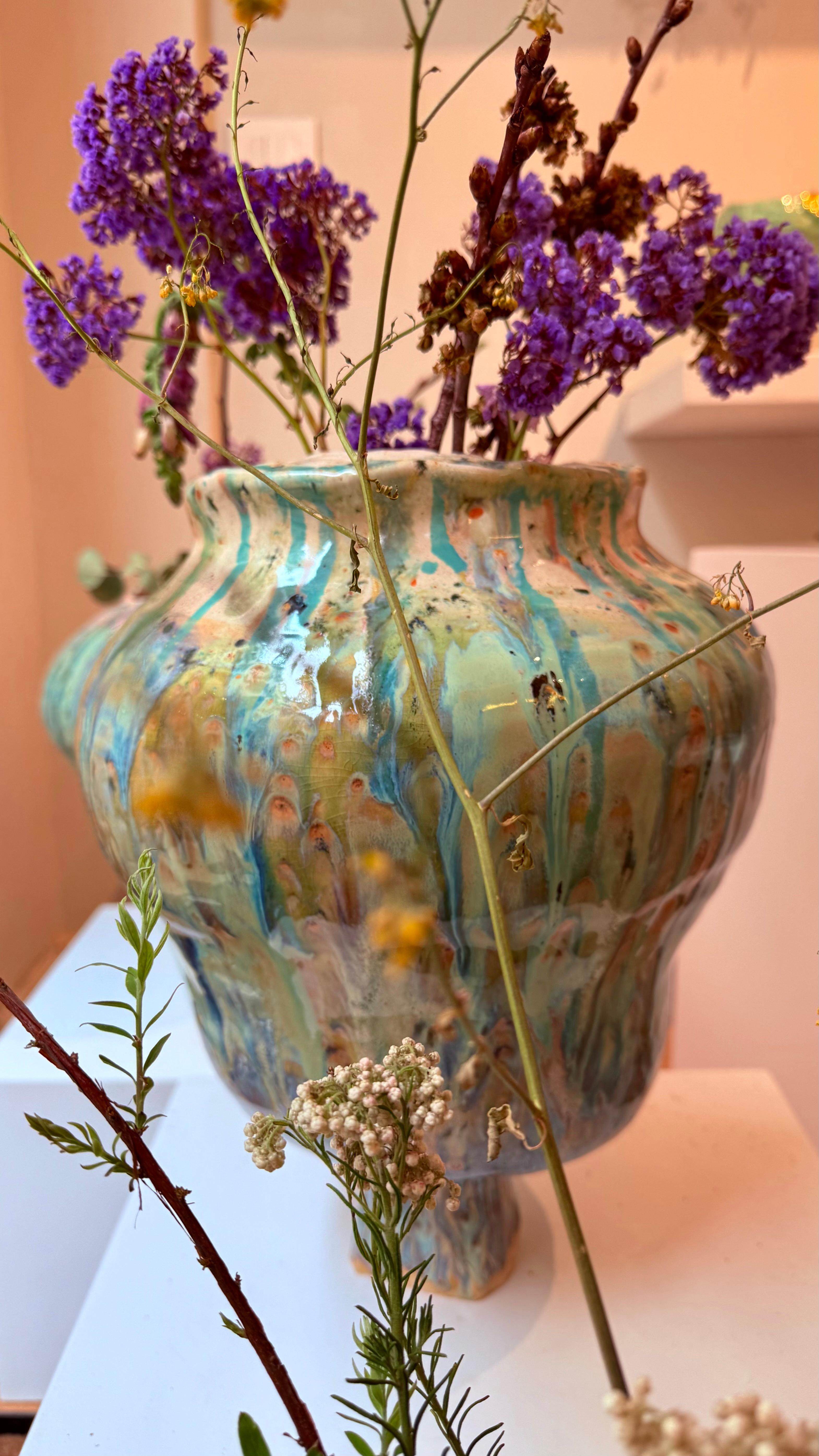 Vasija Naïve Earth n Green de gres de Hania Jneid en venta 2
